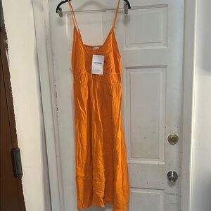NWT Panorama 💯Cotton Bright Orange Maxi Dress -fits like a Small - see desc